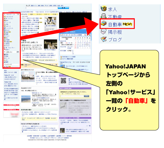 「Yahoo!自動車」運転免許ページへのアクセス1